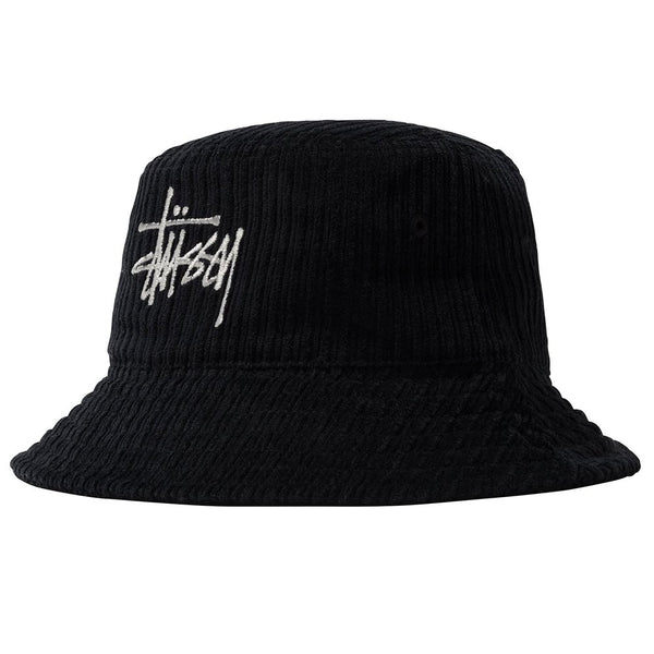 Stussy Corduroy Big Basic Bucket Hat Bob - Black - Streetart.fr